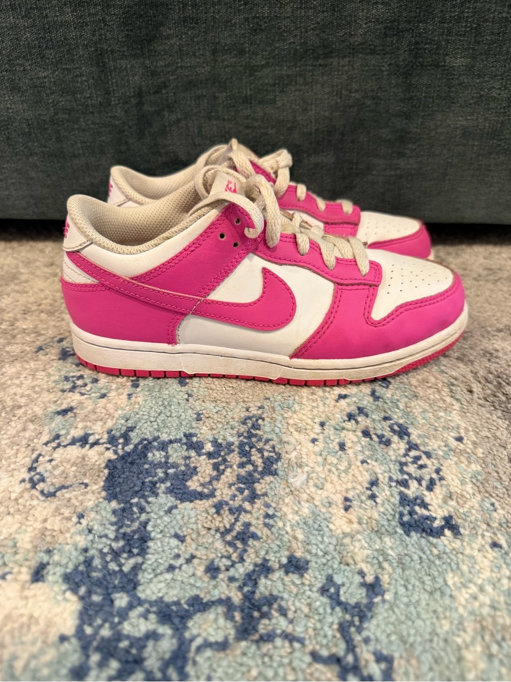 Kids Pink and White Nike Sneakers